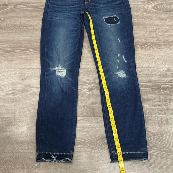J. Crew Lookout High Rise Skinny Patch Distressed Hem Denim Jeans 25 - Picture 7 of 16